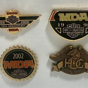 4 -Harley-Davidson ,MDA Motorcycle Charity Ride Pins 1998,2000 (20th)+ 2002